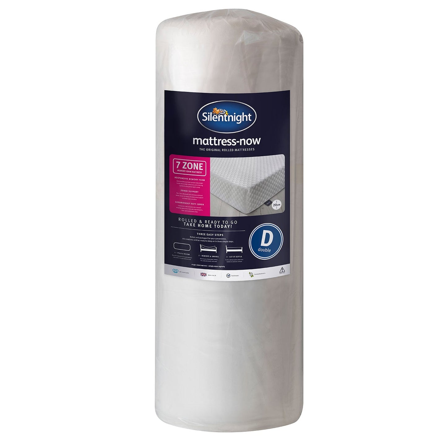 Silentnight Rolled Foam Mattress 7 Zone