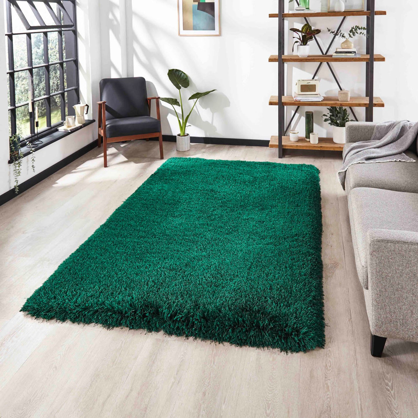 Montana Jewel Green Luxury Shaggy Rug