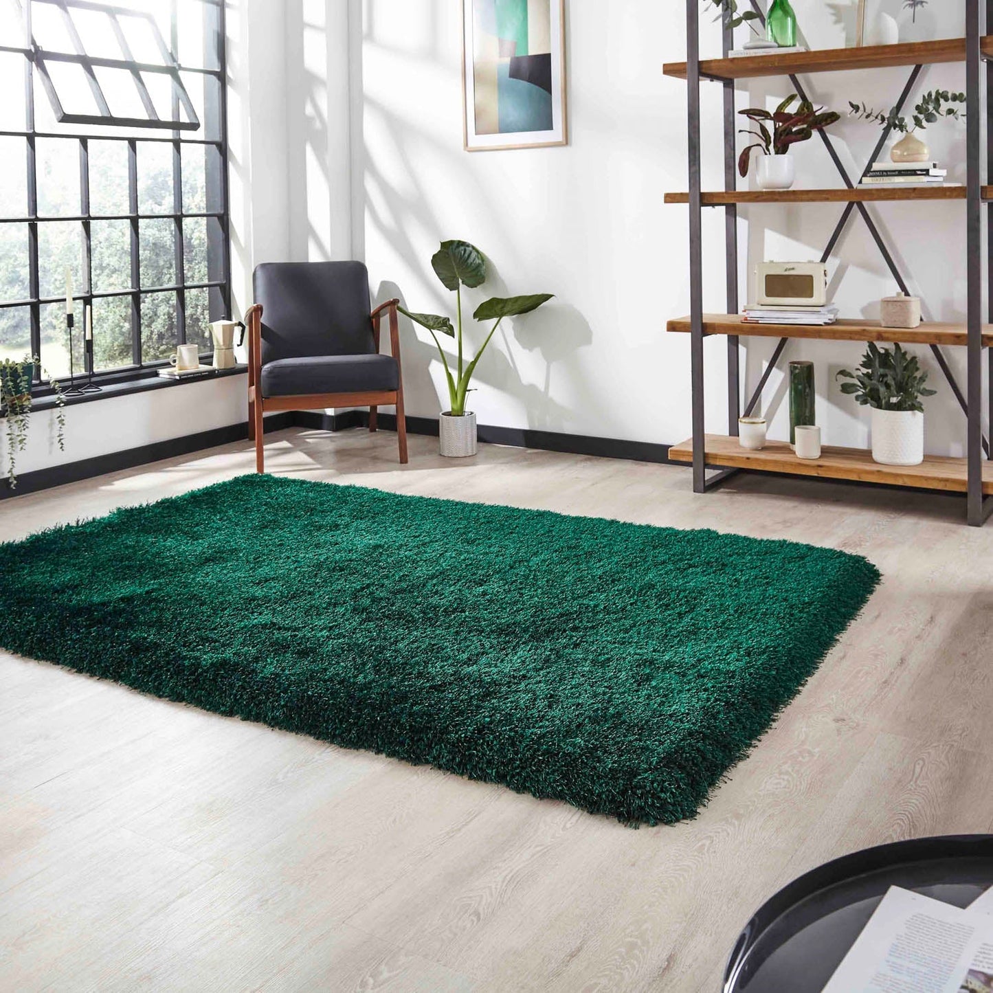 Montana Jewel Green Luxury Shaggy Rug