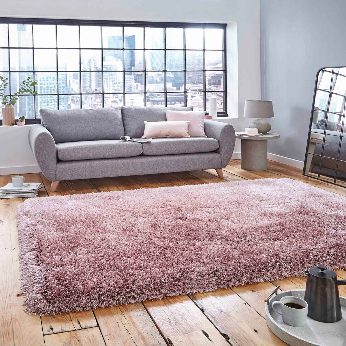 Montana Rose Pink Luxury Shaggy Rug