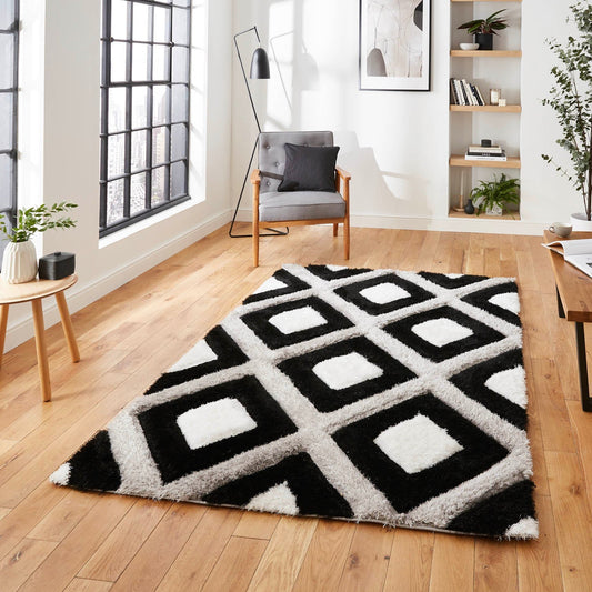 Olympia GR224 Black/White Geometric Rug