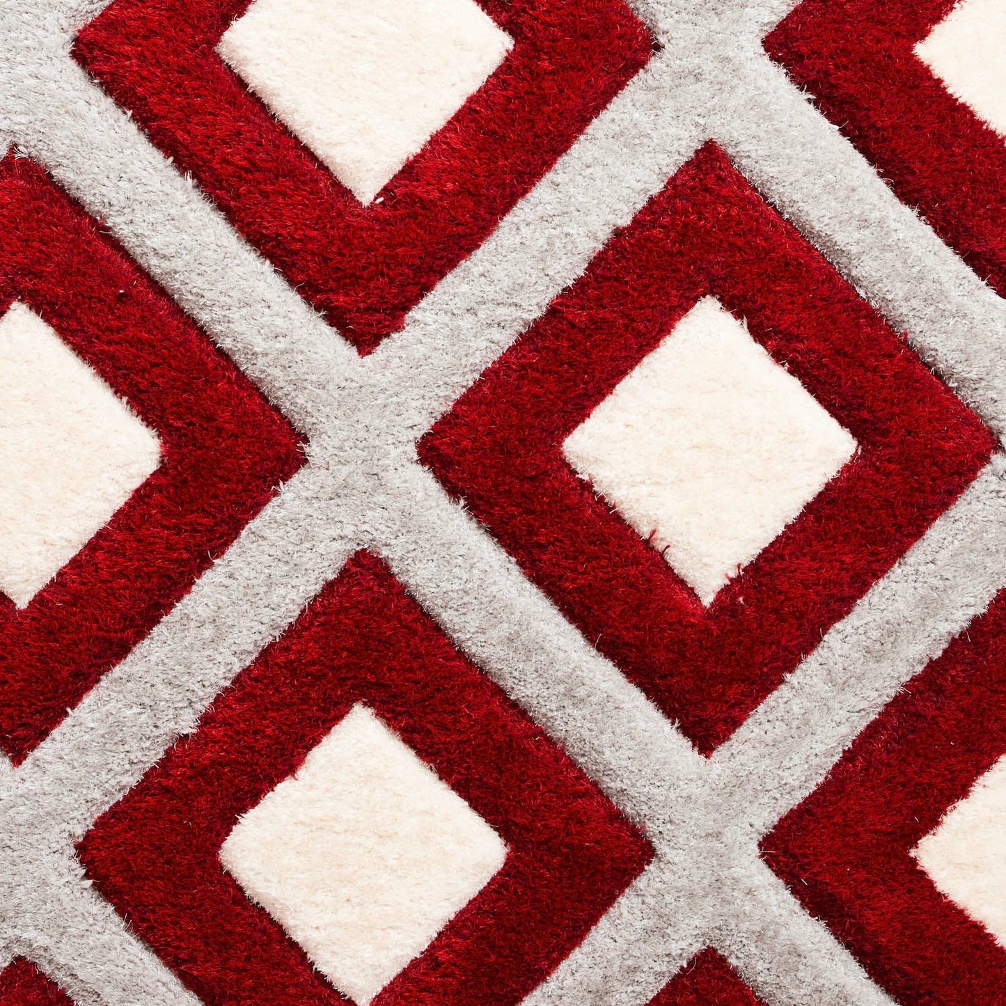 Olympia GR224 Grey/Red Geometric Rug