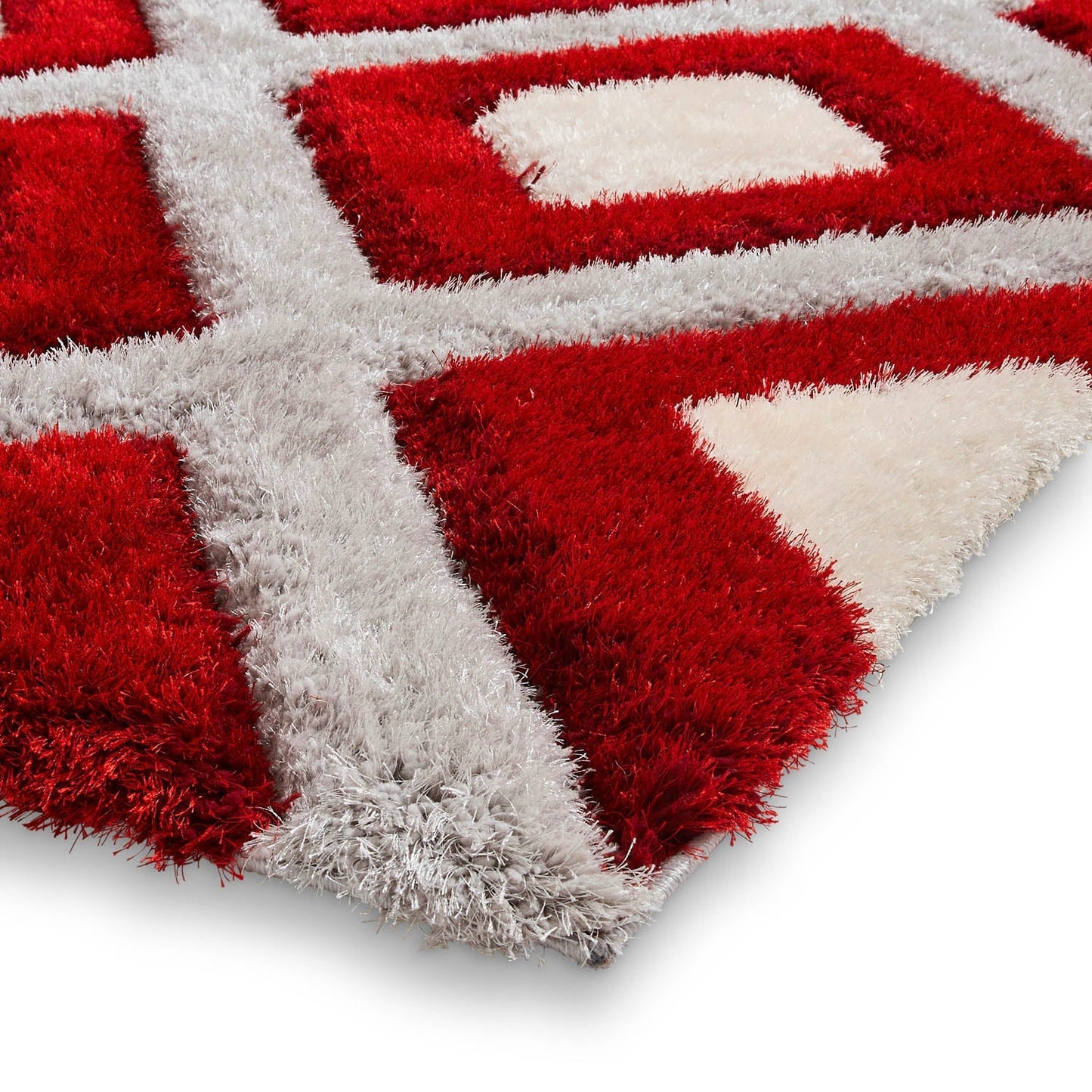 Olympia GR224 Grey/Red Geometric Rug