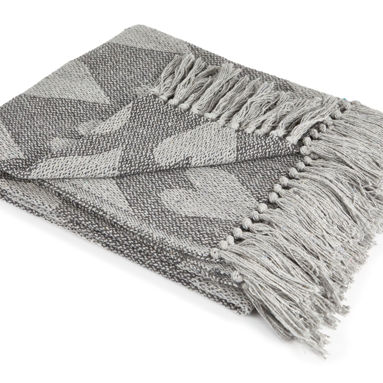 Grey Heart Recycled Cotton Throw