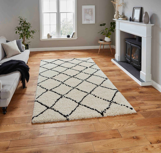 Royal Nomadic Ivory/Black Rug