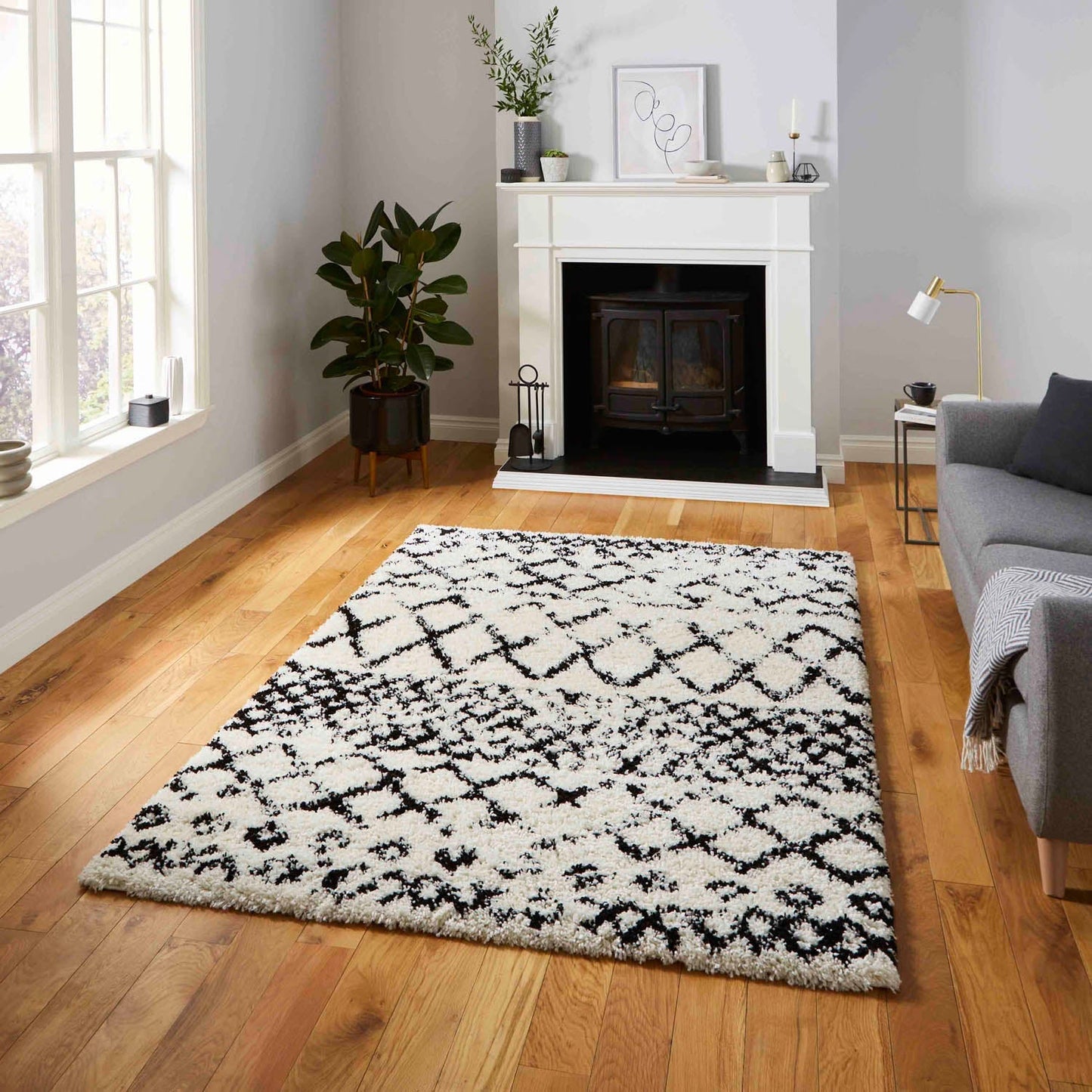 Scandi Berber G272 White/Black Rug