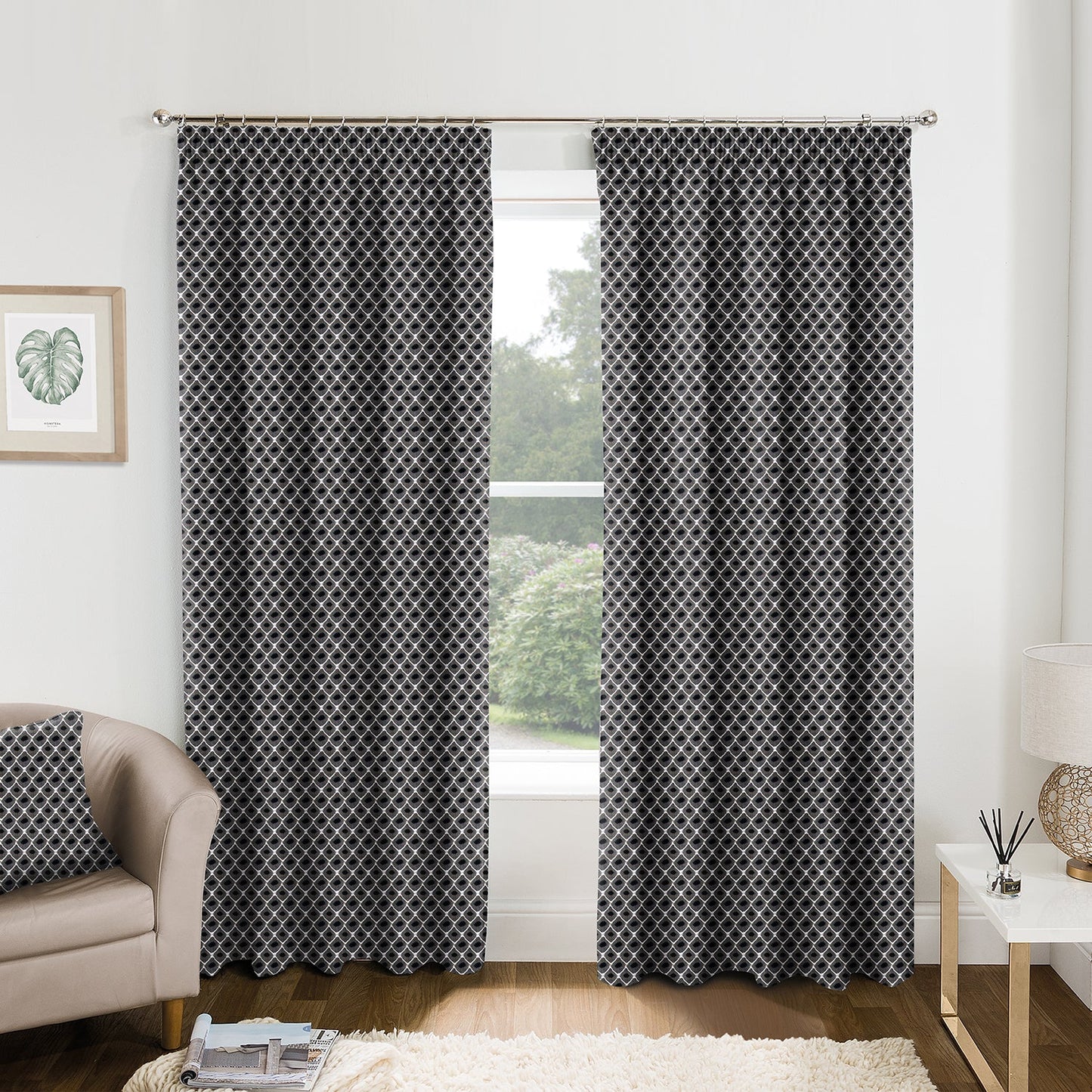 Sicily Black Made to Measure Curtains