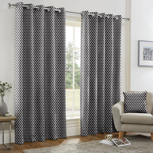 Sicily Black Made to Measure Curtains