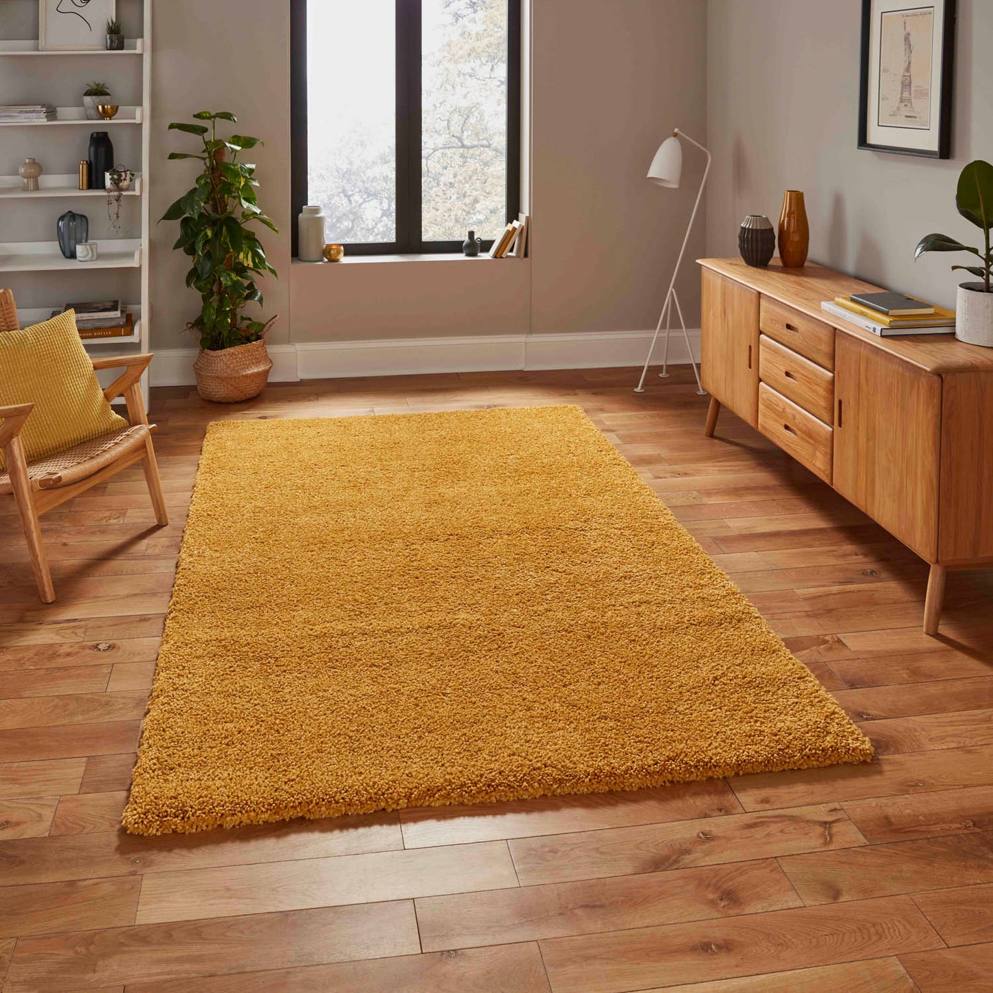 Sierra 9000 Yellow Shaggy Rug