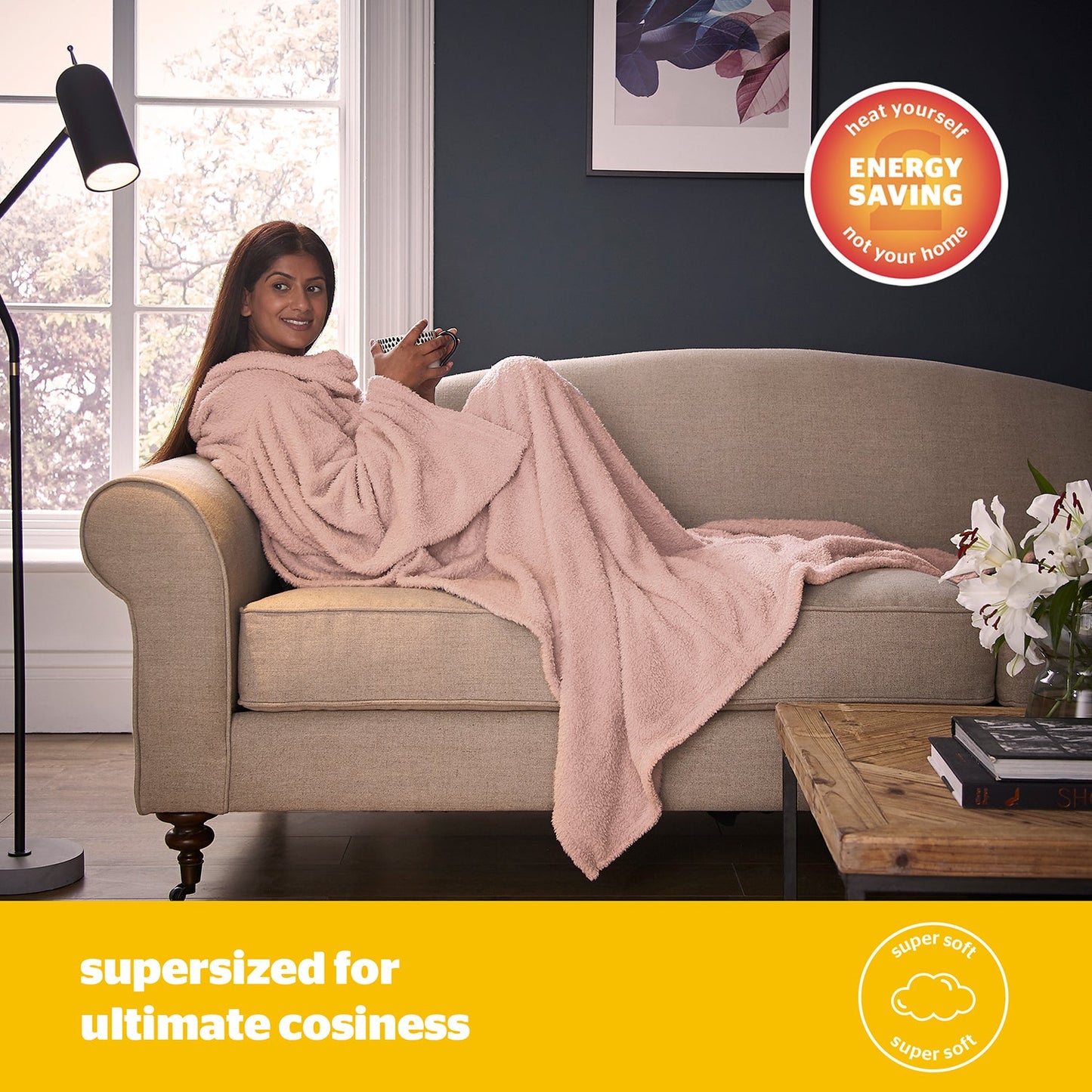 Silentnight Snugsie Blush Pink Wearable Blanket Throw – Julian Charles Home