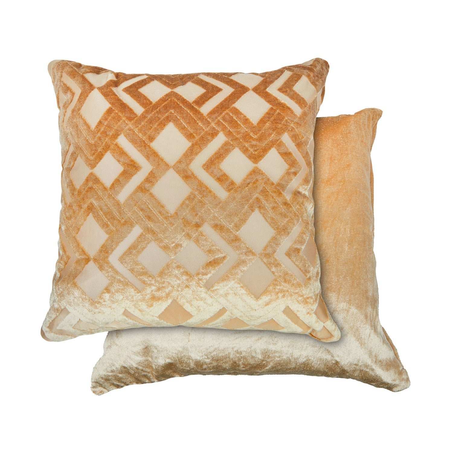 Valencia Ochre Jacquard Velvet Cushion (43cm x 43cm) Julian Charles Home