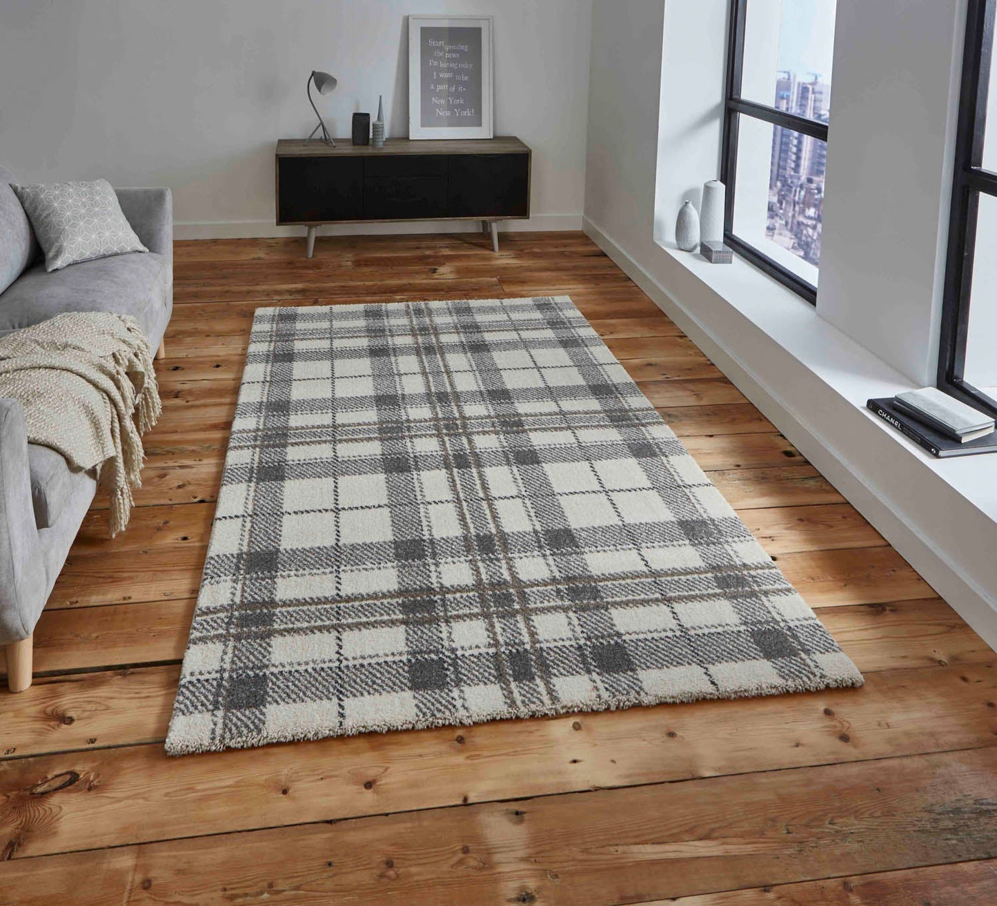 Wellness 6630 Cream Check Rug