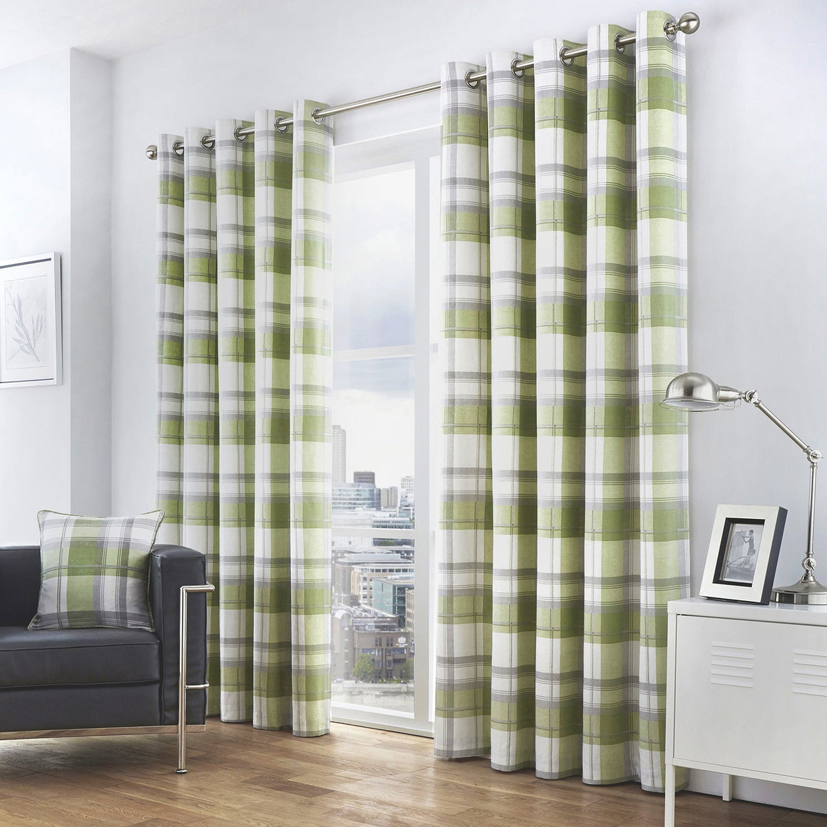 Balmoral Check Eyelet Curtains