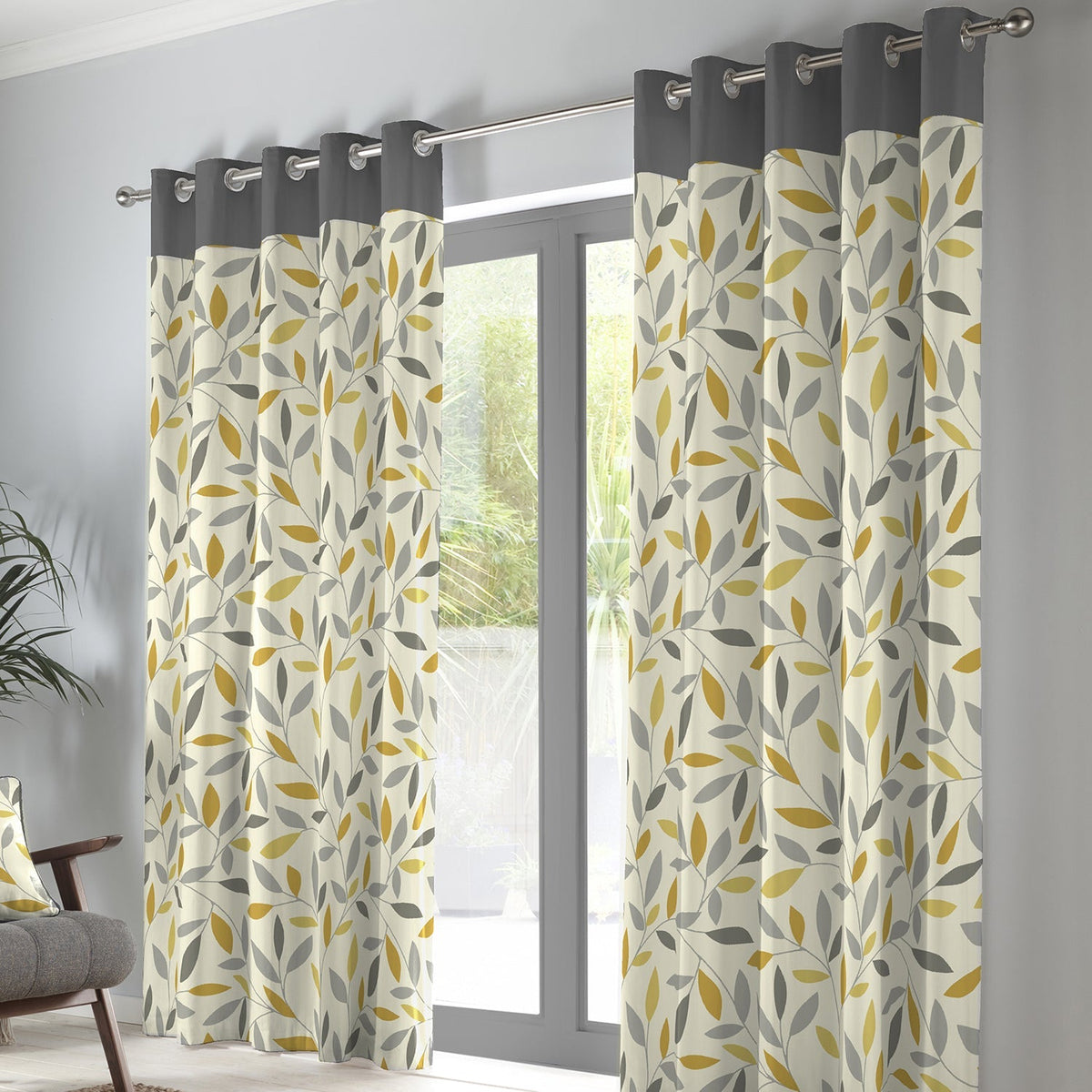 Beechwood Leaf Trail Eyelet Curtains