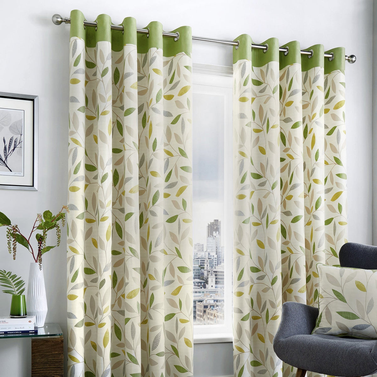 Beechwood Leaf Trail Eyelet Curtains