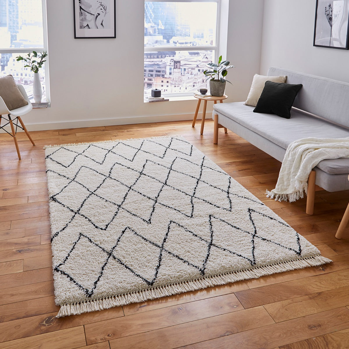 Boho White Rug