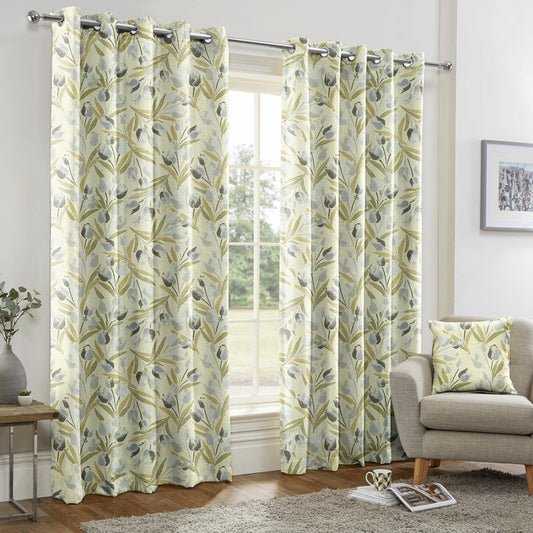 Brisbane Sage Floral Made to Measure Curtains