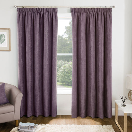 Buxton Heather Pencil Pleat Thermal Curtains (Pair)