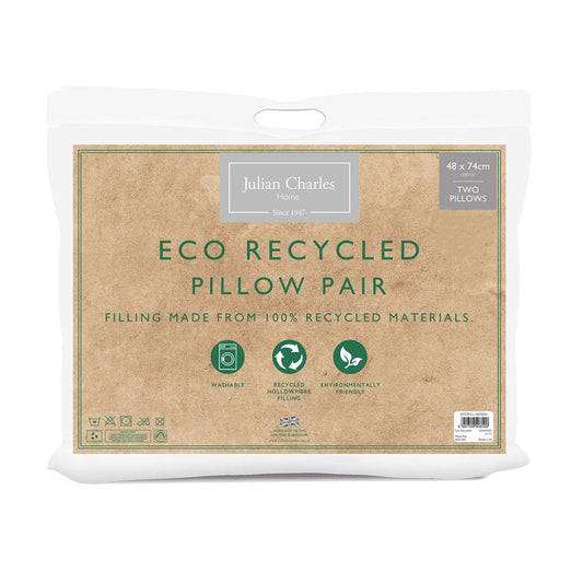 Eco Recycled Hollowfibre Pillow Pair - Medium Support
