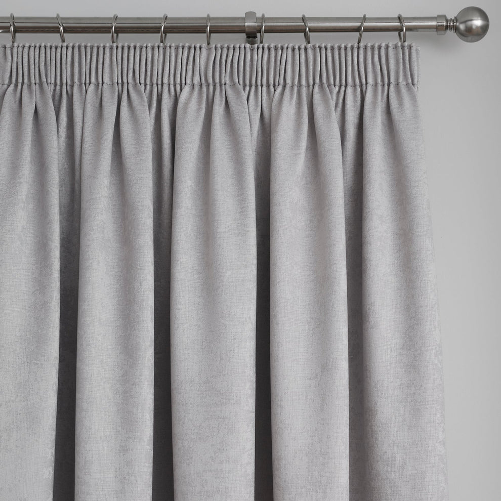 Galaxy Silver Grey Dim Out Pencil Pleat Curtains Julian Charles Home