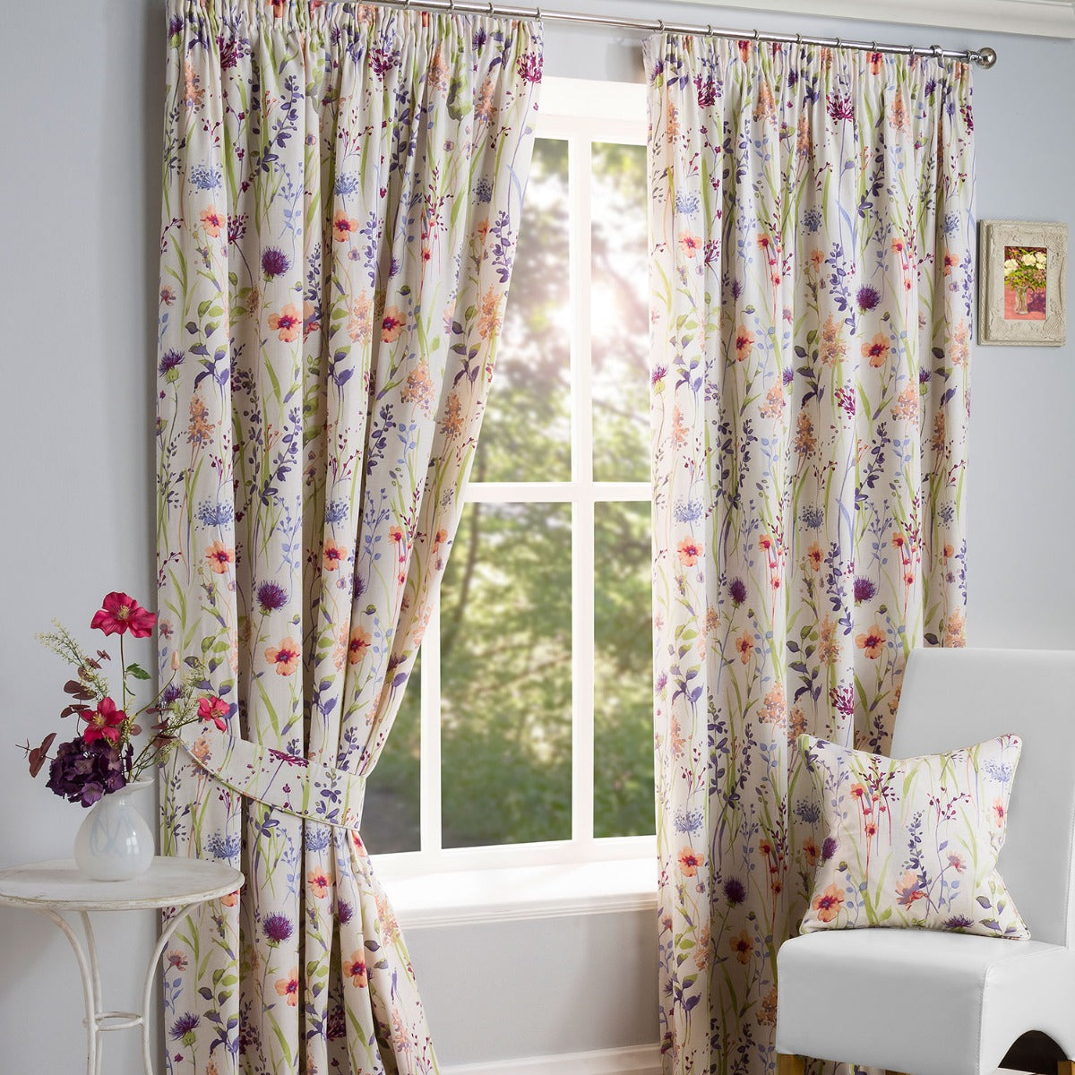 Hampshire Meadow Floral Lined Pencil Pleat Curtains – Julian Charles Home