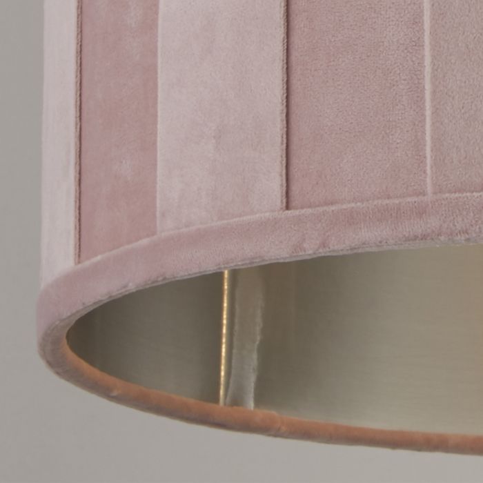 Blush Pink Pleat Velvet Light Shade With Metallic Inner