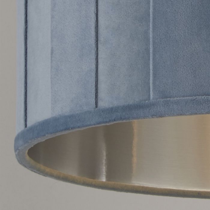 Turquoise Pleat Velvet Light Shade With Metallic Inner