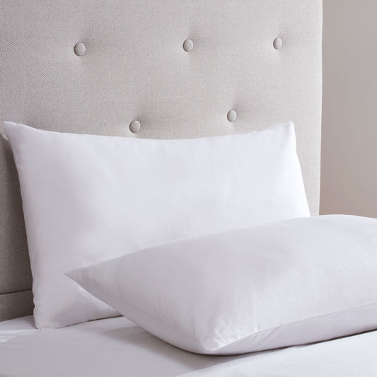 White Cotton Rich Percale Easy Care Housewife Pillowcases (Pair)