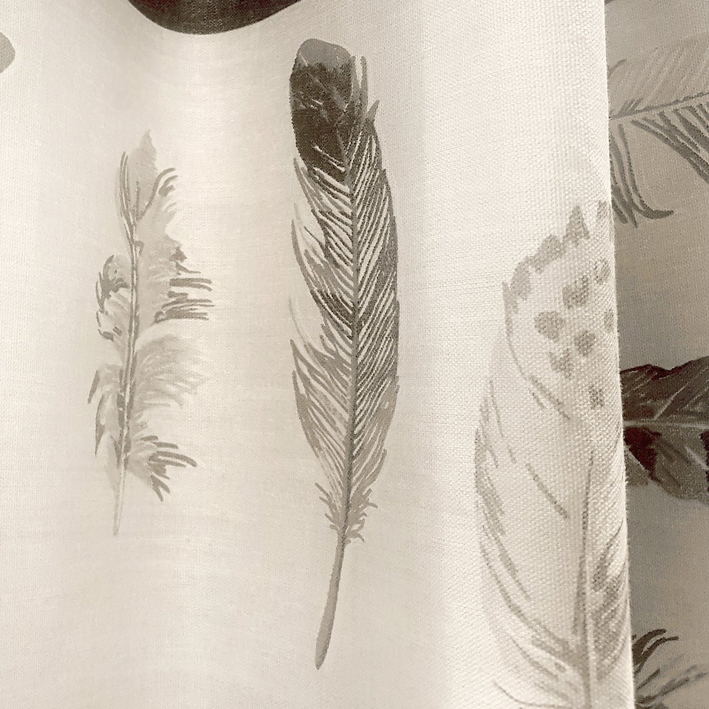 Idaho Charcoal Feather Eyelet Curtains