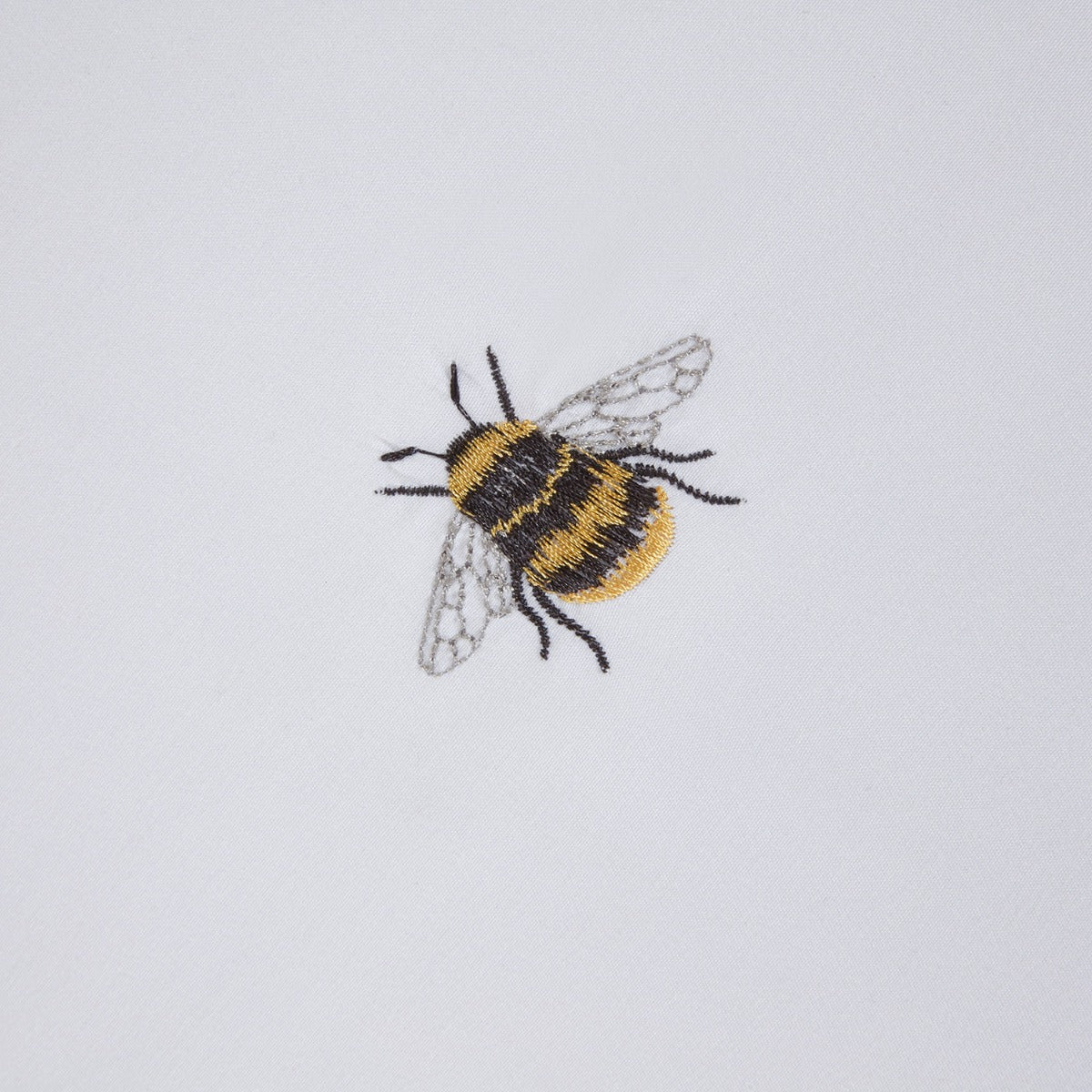 Bumblebee White Supersoft Embroidered Duvet Set