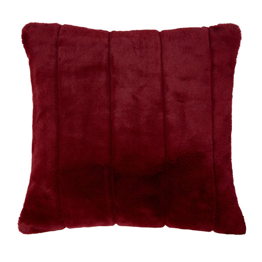 Denver Claret Red Faux Fur Cushion (43cm x 43cm)
