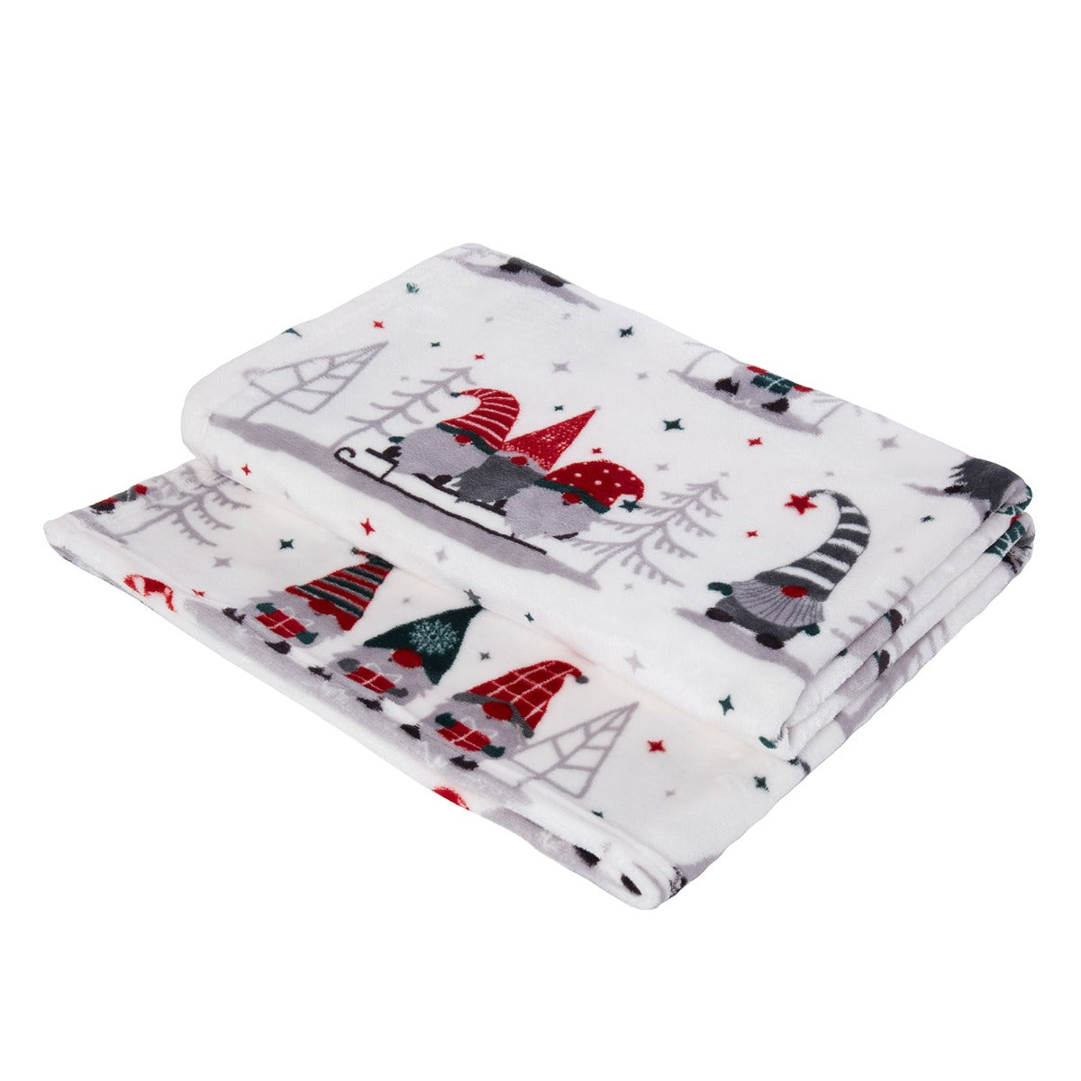 Gonk Friends Red Printed Christmas Fleece Throw (130cm x 150cm)