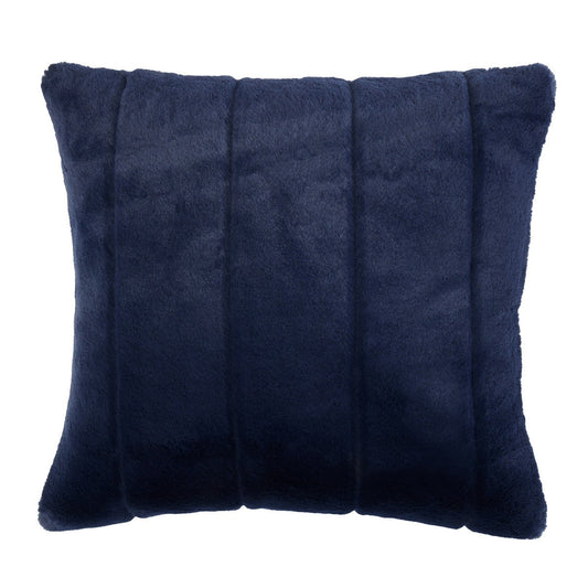 Denver Navy Blue Faux Fur Cushion (43cm x 43cm)