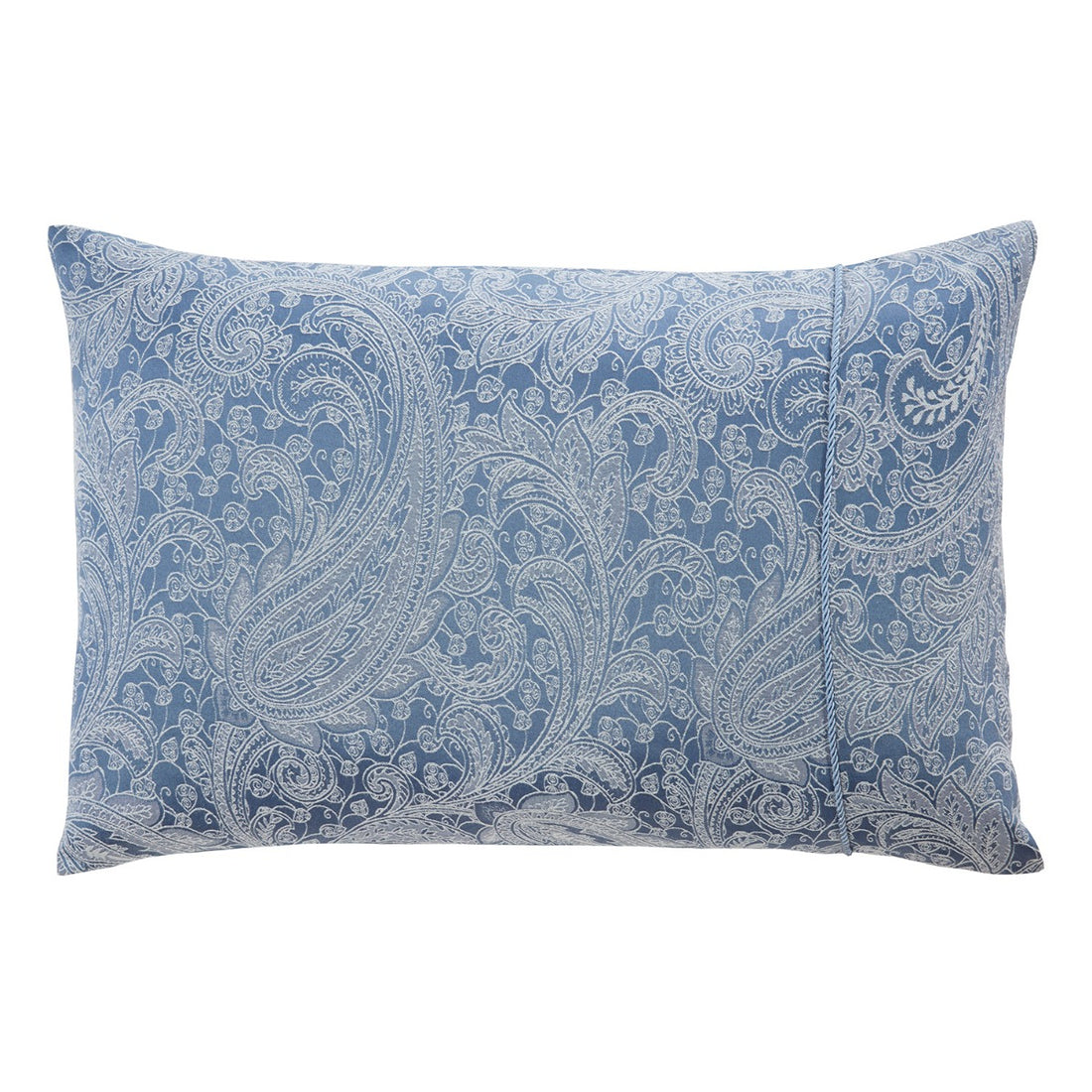 Paisley Chambray Blue Luxury Jacquard Housewife Pillowcases (Pair