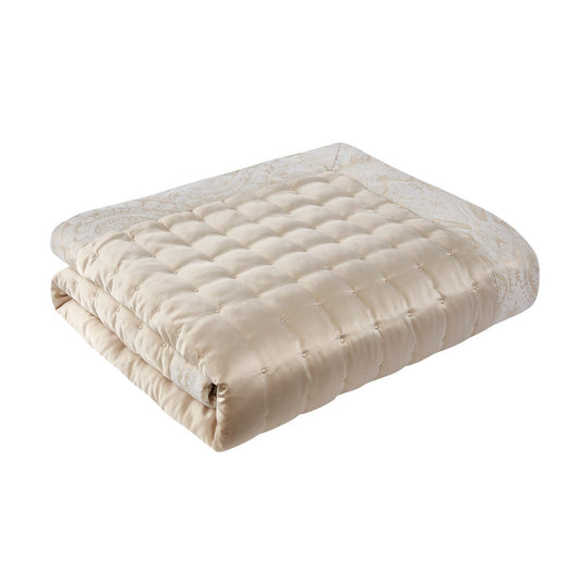 Regency Gold Quilted Pintuck Throw (240cm x 160cm)