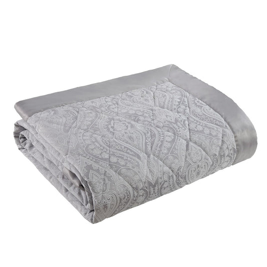 Regency Silver Quilted Jacquard Bedspread (260cm x 260cm)
