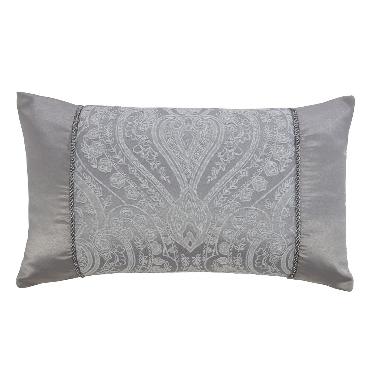 Regency Silver Rope Detail Jacquard Boudoir Cushion (50cm x 30cm ...