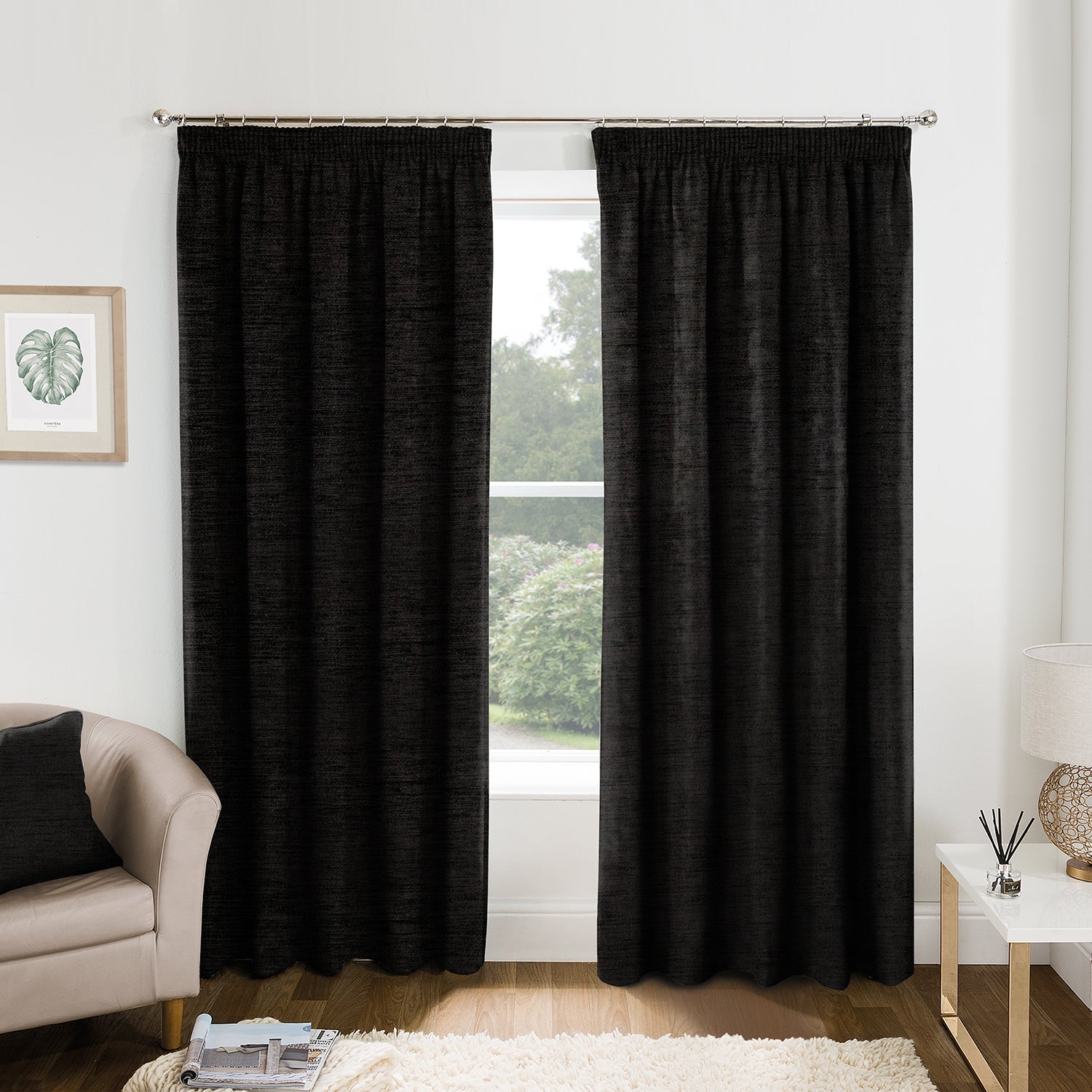 Kent Black Made to Measure Curtains | Julian Charles