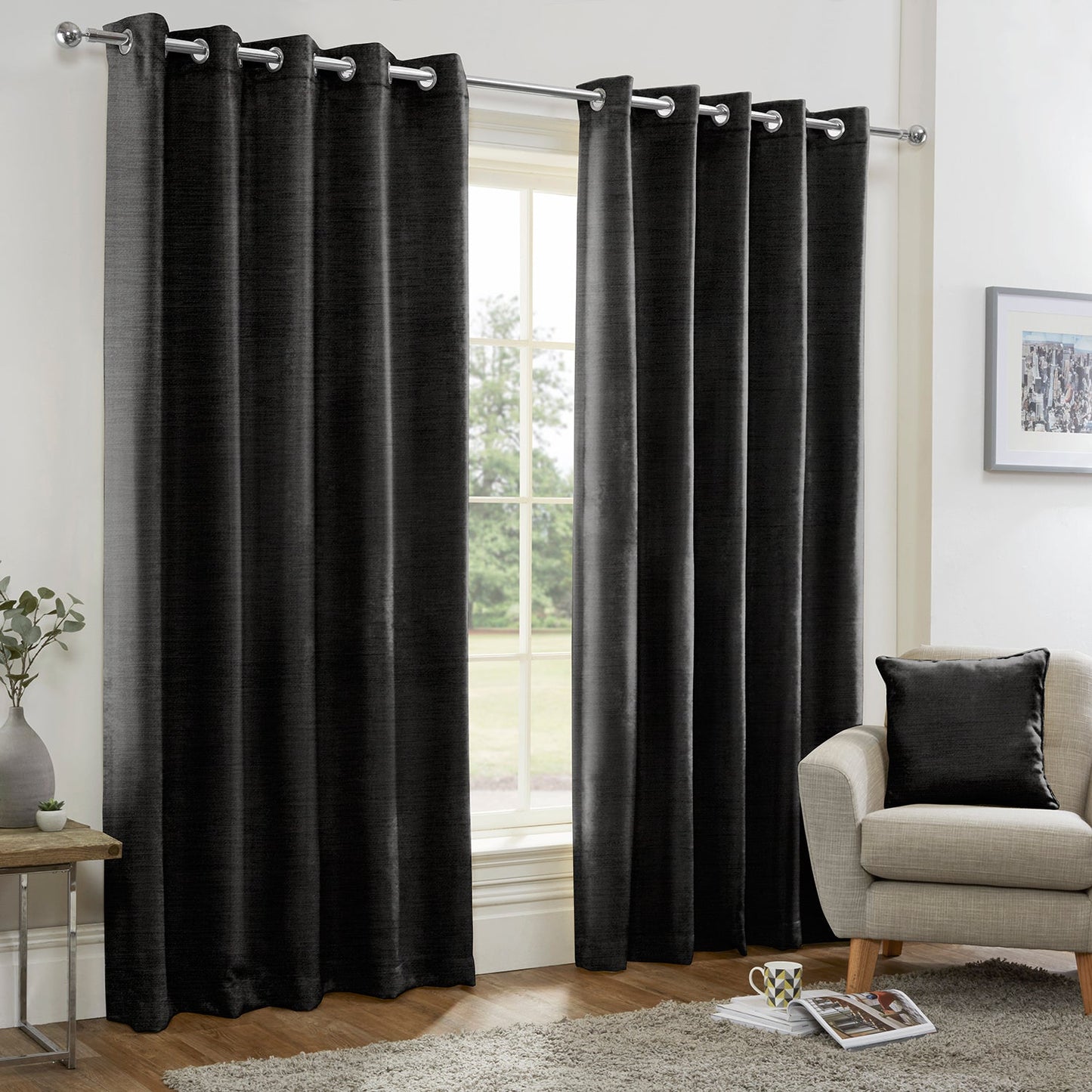 Kent Black Made to Measure Curtains