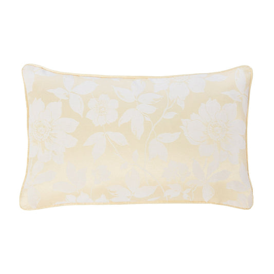 Lottie Lemon Luxury Jacquard Filled Boudoir Cushion (30cm x 50cm)