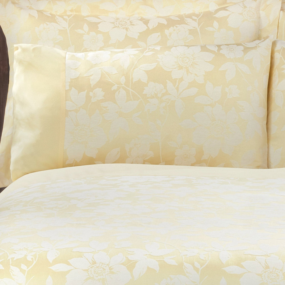 Lottie Lemon Luxury Jacquard Housewife Pillowcase Pair Julian Charles