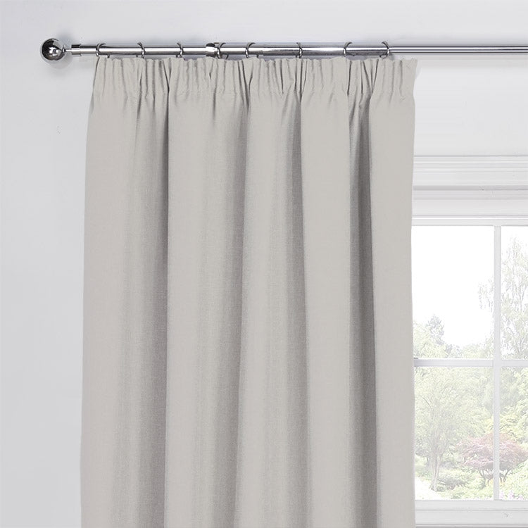 Luna Natural Stone Thermal Blackout Pencil Pleat Curtains