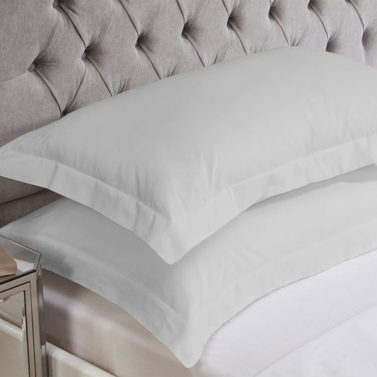 Silver Cotton Rich Percale Easy Care Oxford Pillowcases (Pair)