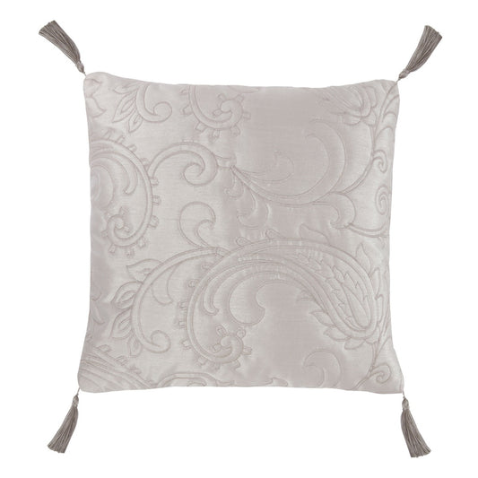 Paisley Silver Luxury Jacquard Filled Square Cushion (45cm x 45cm)