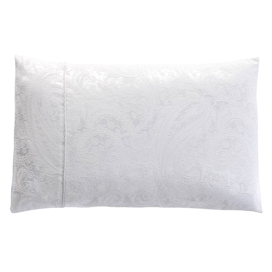 Paisley White Luxury Jacquard Housewife Pillowcases (Pair)