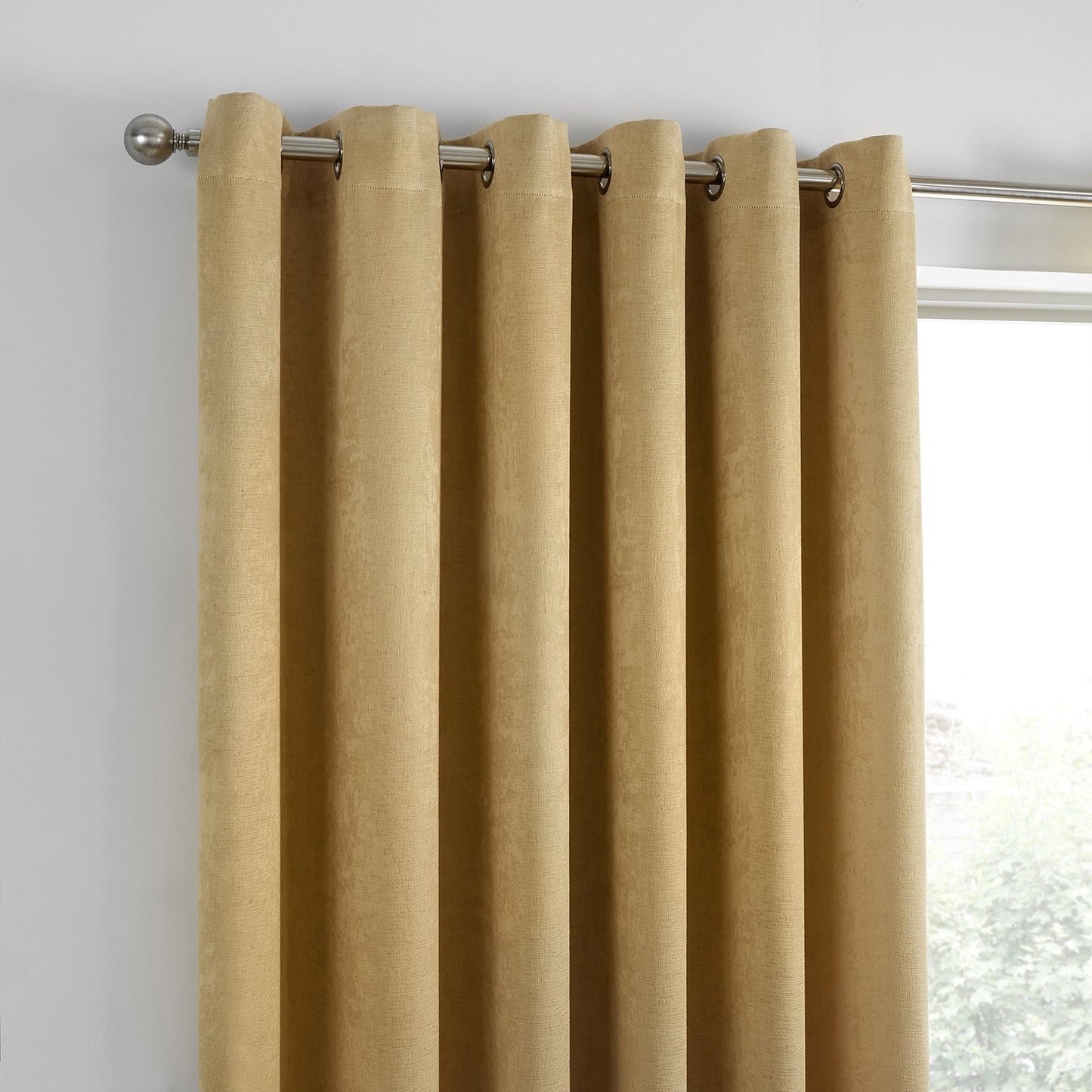 Strata Ochre Yellow Dim Out Eyelet Curtains
