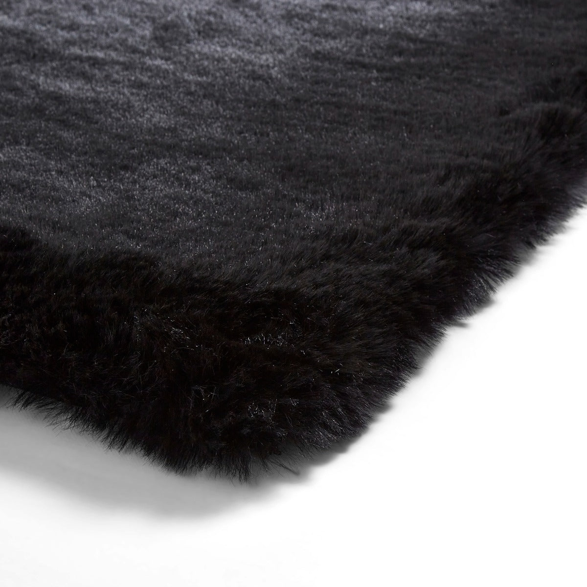 Super Teddy Black Shaggy Rug