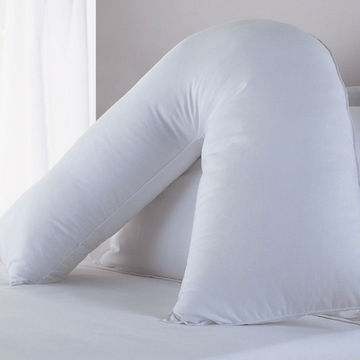White Cotton Rich Percale Easy Care V Shaped Pillowcase