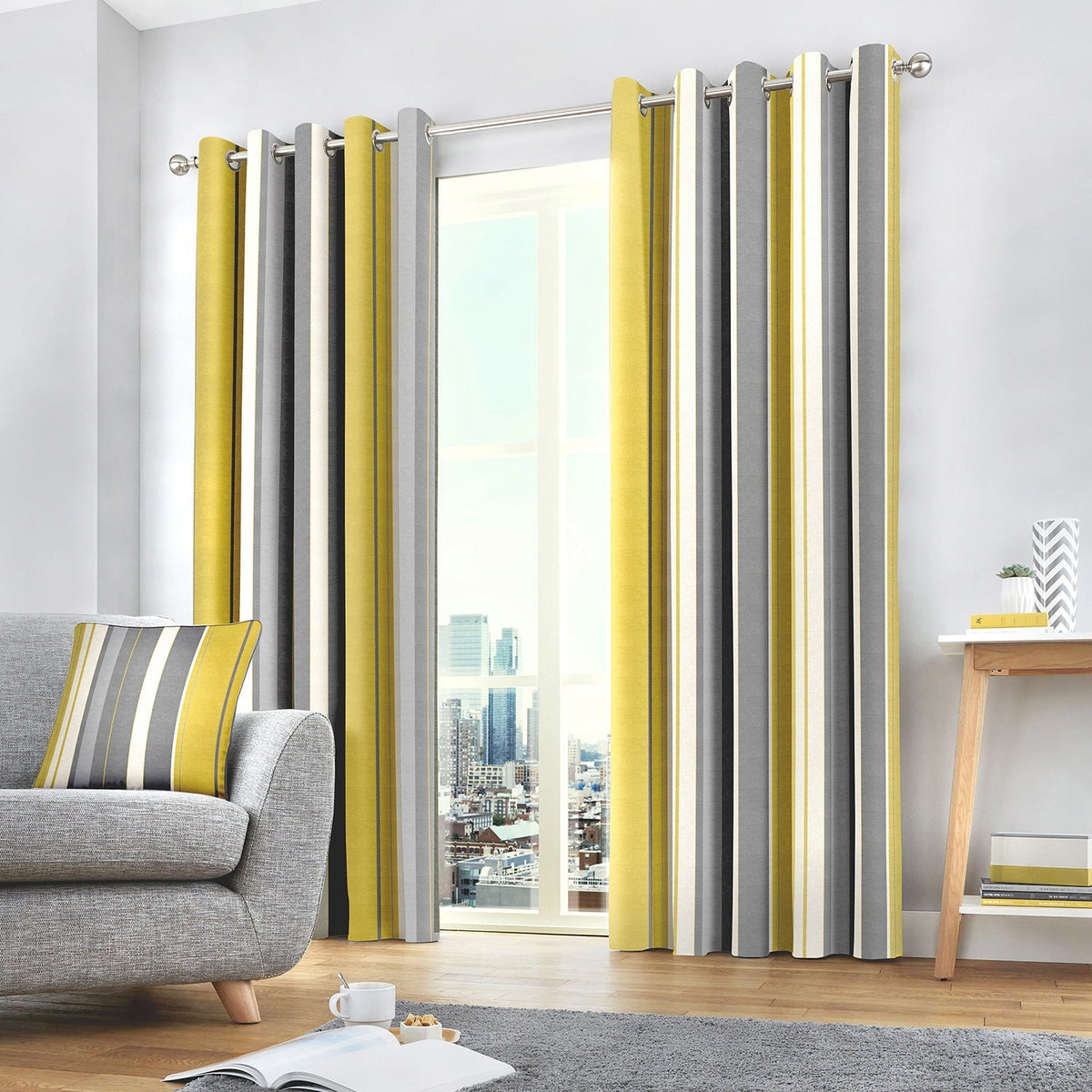 Whiteworth Stripe Eyelet Curtains